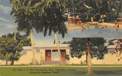 The C. S. Mott Swimming Pool Clewiston, Florida Postcard