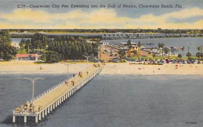 Clearwater City Pier Extending, Gulf of Mexico, FL, USA Clearwater Beach, Florida Postcard