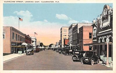 Cleveland Street, Looking East Clearwater, Florida Postcard