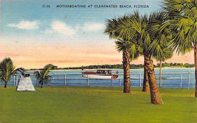 Motorboating at Clearwater Beach, FL, USA Florida Postcard