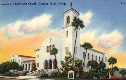 Community Methodist Church - Daytona Beach, Florida FL Postcard