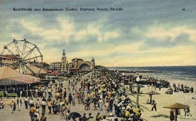 Boardwalk - Daytona Beach, Florida FL Postcard