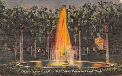 Florida's Famous Fountain at Night Postcard