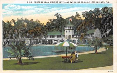 Ponce De Leon Springs Hotel and Swimming Pool Florida Postcard