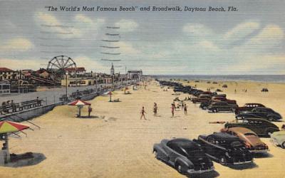 The World's Most Famous Beach and Broadwalk Daytona Beach, Florida Postcard