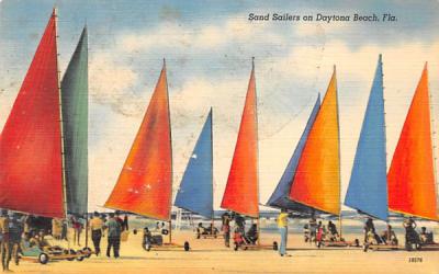 Sand Sailers on Daytona Beach Florida Postcard