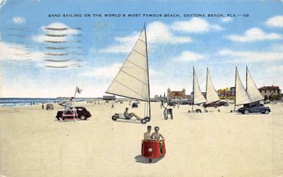 Sand Sailing on the World's Most Famous Beach Daytona Beach, Florida Postcard