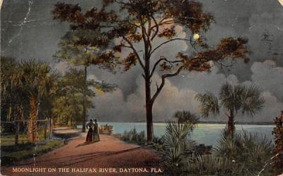Moonlight on the Halifax River Daytona, Florida Postcard