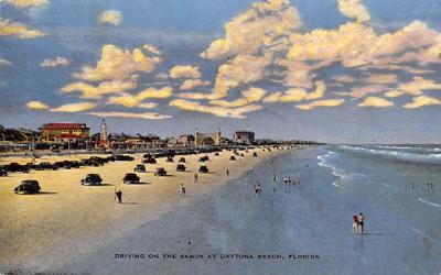 Driving on the Sands at Daytona Beach Florida Postcard