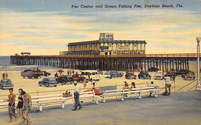 Pier Casino and Ocean Fishing Pier Daytona Beach, Florida Postcard