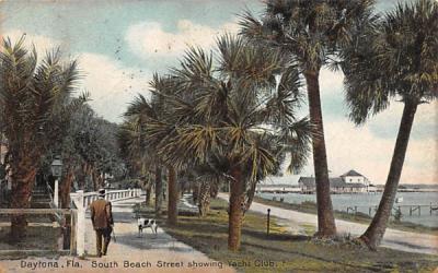 South Beach Street showing Yacht Club Daytona, Florida Postcard