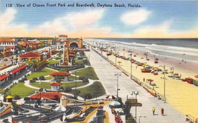 View of Ocean Front Park and Boardwalk Daytona Beach, Florida Postcard
