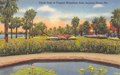 Floral Vista in Tropical Waterfront Park Daytona Beach, Florida Postcard