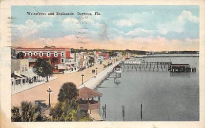 Waterfront and Esplanade Daytona, Florida Postcard