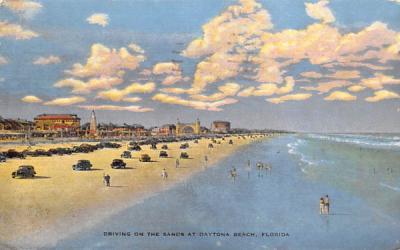 Driving on the Sands at Daytona Beach Florida Postcard