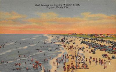 Surf Bathing on World's Wonder Beach Daytona Beach, Florida Postcard