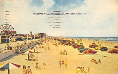 The Boardwalk and The Beach Daytona Beach, Florida Postcard