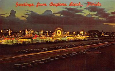 Night Scene at Daytona Beach, FL, USA Florida Postcard