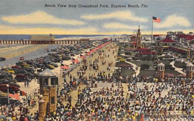 Beach View from Oceanfront Park Daytona Beach, Florida Postcard