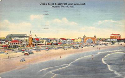 Ocean Front Boardwalk and Bandshell Daytona Beach, Florida Postcard