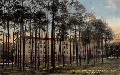 College Arms Hotel, Through The Pines De Land, Florida Postcard