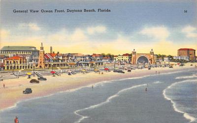 General View Ocean Front Daytona Beach, Florida Postcard