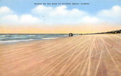 Tracks on the Sand Daytona Beach, Florida Postcard