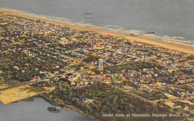 Aerial View of Peninsula Daytona Beach, Florida Postcard