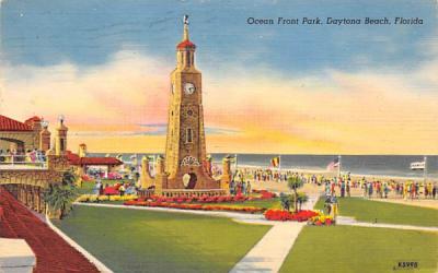 Ocean Front Park, Showing Atlantic Ocean Daytona Beach, Florida Postcard