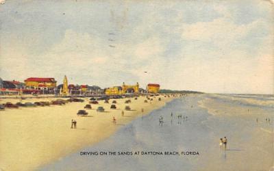 Driving on the Sands Daytona Beach, Florida Postcard