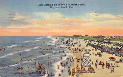 Surf Bathing on World's Most Famous Beach Daytona Beach, Florida Postcard