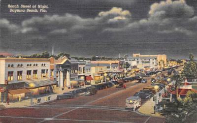 Beach Street at Night Daytona Beach, Florida Postcard