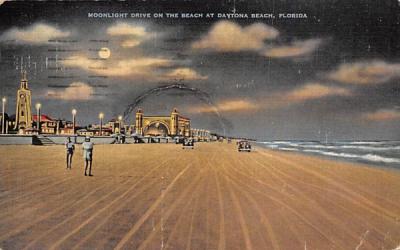 Moonlight Drive on the Beach Daytona Beach, Florida Postcard