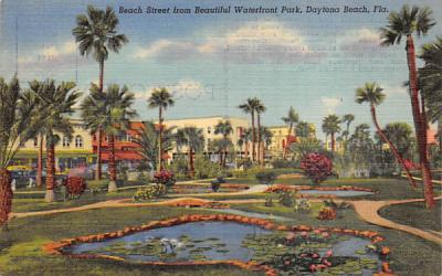 Beach Street from Beautiful Waterfront Park Daytona Beach, Florida Postcard