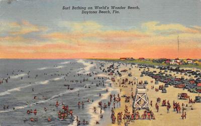 Surf Bathing on World's Wonder Beach Daytona Beach, Florida Postcard