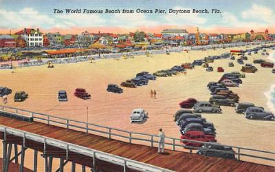 The World Famous Beach from Ocean Pier Daytona Beach, Florida Postcard
