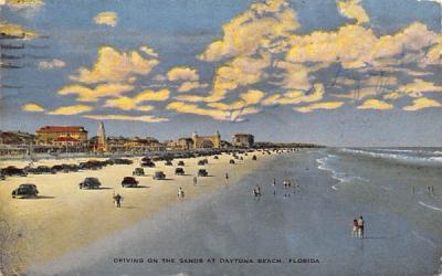 Driving on the Sand  Daytona Beach, Florida Postcard