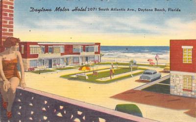 Daytona Motor Hotel Daytona Beach, Florida Postcard