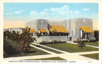 Beautiful Home, Palmetto Street, Poinsettia Hill Davenport, Florida Postcard