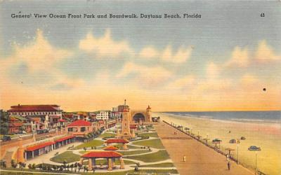General View Ocean Front Park and Broadwalk Daytona Beach, Florida Postcard