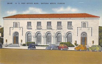 U. S. Post Office Bldg. Daytona Beach, Florida Postcard
