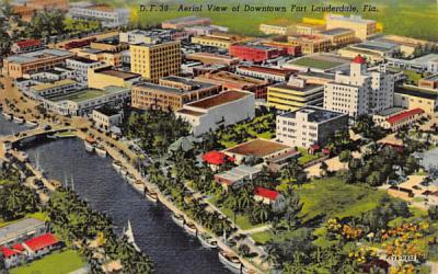 Aerial View of Downtown Fort Lauderdale Florida Postcard
