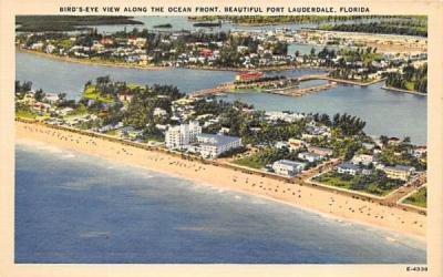 Bird's-Eye View along the Ocean Front Fort Lauderdale, Florida Postcard