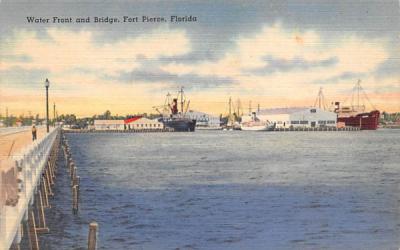 Water Front and Bridge Fort Pierce, Florida Postcard