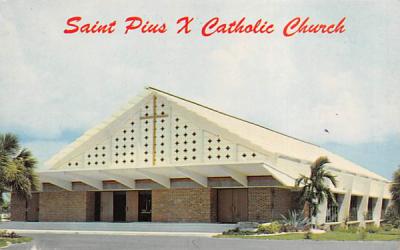 Saint Pius X Catholic Church Fort Lauderdale, Florida Postcard