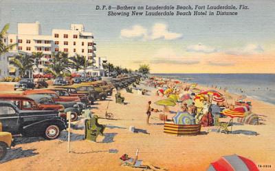 Bathers on Lauderdale Beach Fort Lauderdale, Florida Postcard