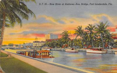 New River at Andrews Ave. Bridge Fort Lauderdale, Florida Postcard