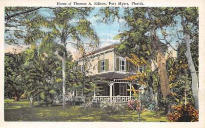 Home of Thomas A. Edison Fort Myers, Florida Postcard