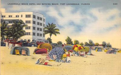 Lauderdale Beach Hotel and Bathing Beach Fort Lauderdale, Florida Postcard