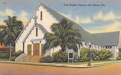 First Baptist Church Fort Myers, Florida Postcard